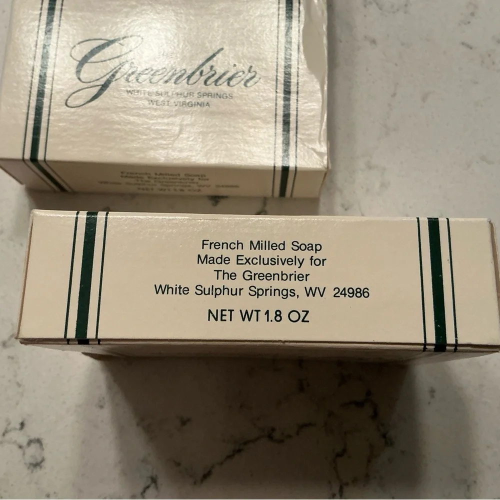 Vintage Greenbies resort white sulphur springs French milled soap bars 3 count